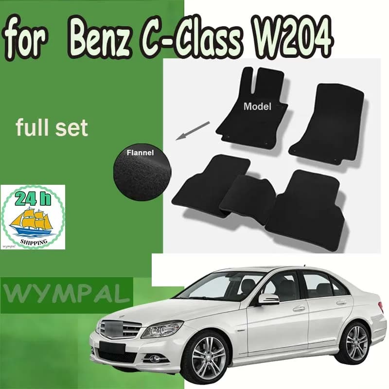 Flannel For Mercedes-Benz C-Class W204 2008~2014 Car Floor Mats Rugs Panel Footpads Carpet Cover Cape Foot Pads