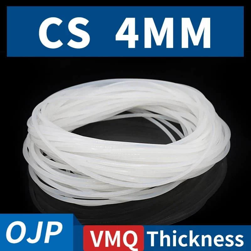CS4mm White Silicone Rubber O-ring Gasket VMQ Gasket Soft Silicone Ring Waterproof Temperature Resistant