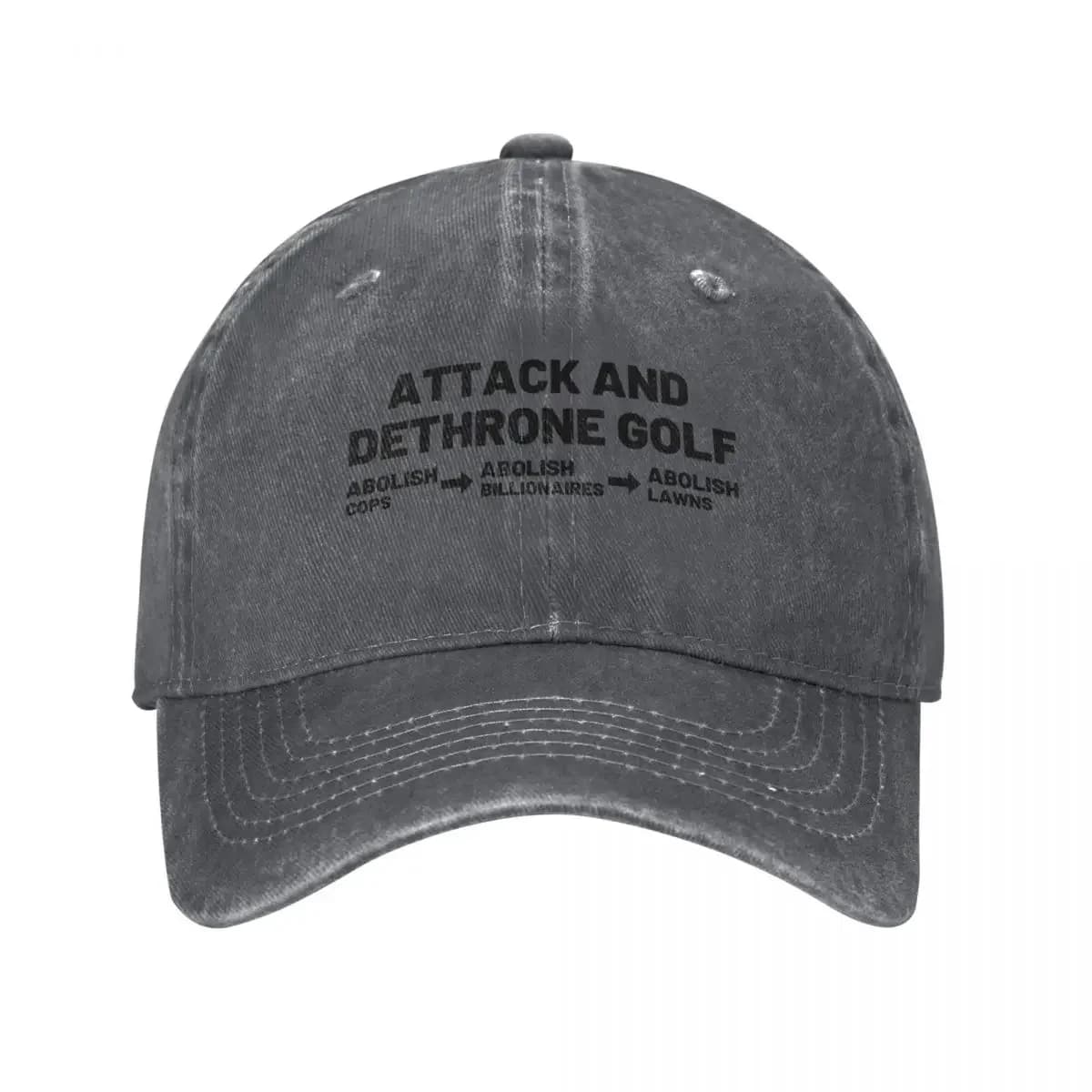 Attack And Dethrone Golf Baseball Cap Golf Cap funny hat beach hat Golf Men Caps Women's