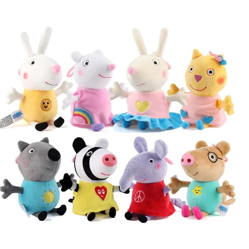 19 centimetri 100% Genuino PEPPA PIG Farcito Bambola Morbida Peppa George Zoe Suzy Rebecca Emily Danny Pedro orso Dinosauro Bambini Peluche giocattolo