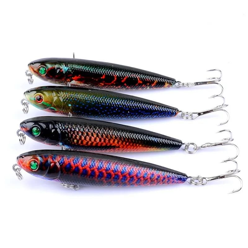 New Painted Floating Pencil Fishing Lure 8cm 8.8g Bionic Plastic Hard Bait Ultra Sharp Hooks Long Casting Freshwater Bass Tackle