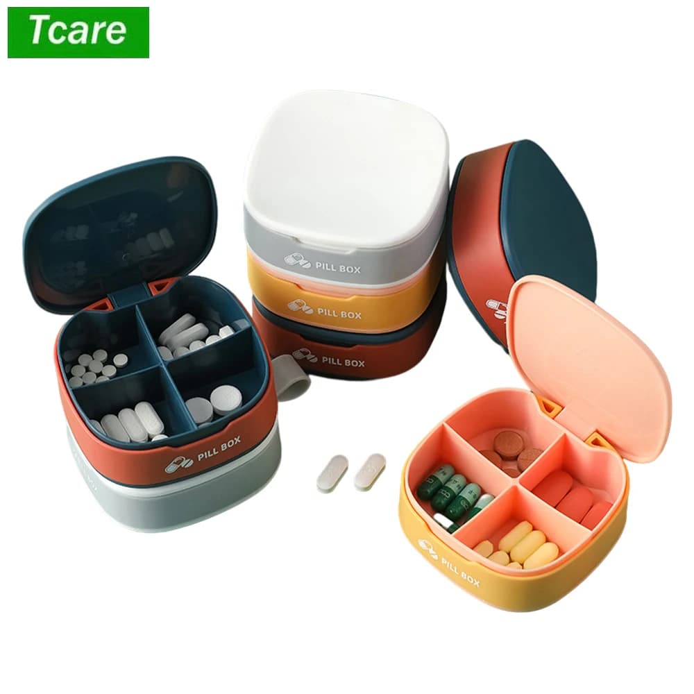 Tcare 1 PC portatile in silicone mini vano di erogazione scatola di immagazzinaggio scatola di pillole per medicinali dispenser scatola per tablet organizzatore medico