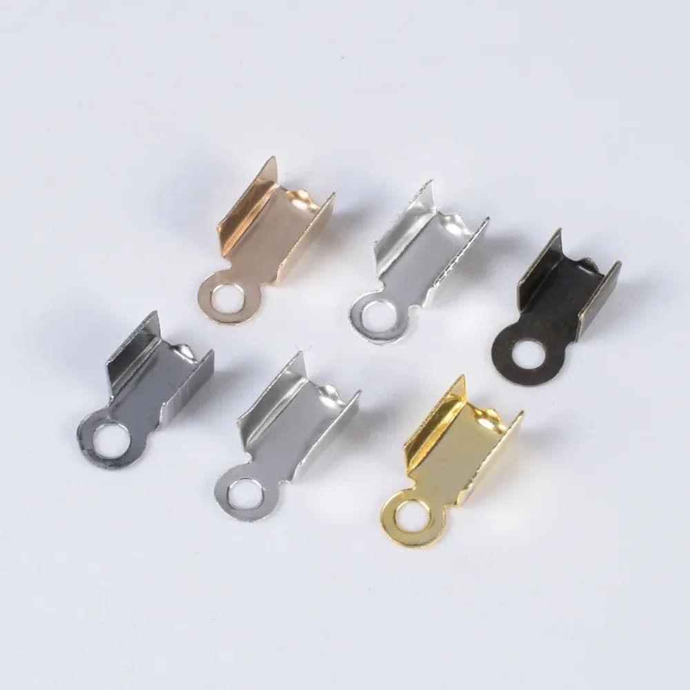 200pc 3*6mm liscio piccolo braccialetto a clip corda in pelle clip fibbia accessori gioielli fatti a mano fai da te