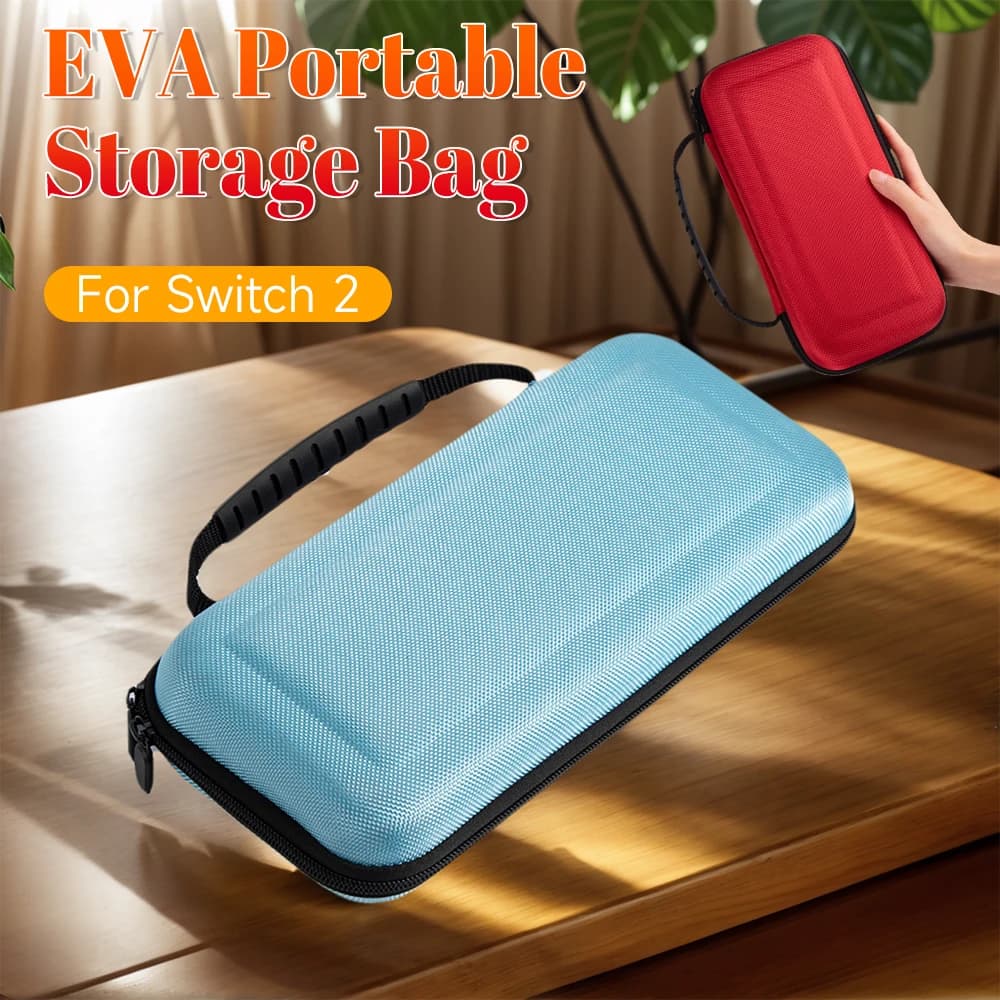 Custodia da trasporto in EVA per NS per Switch 2 Borsa portaoggetti portatile Borsa con cerniera antigoccia con slot per carte da gioco Accessori per giochi