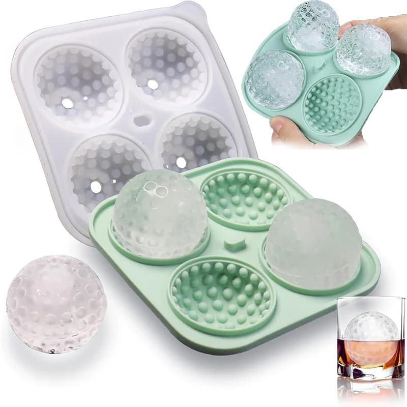 Stampo per ghiaccio a sfera grande con coperchio, riutilizzabile, per whisky, cocktail, bourbon, bevande, accessorio per la produzione di ghiaccio per bar domestico