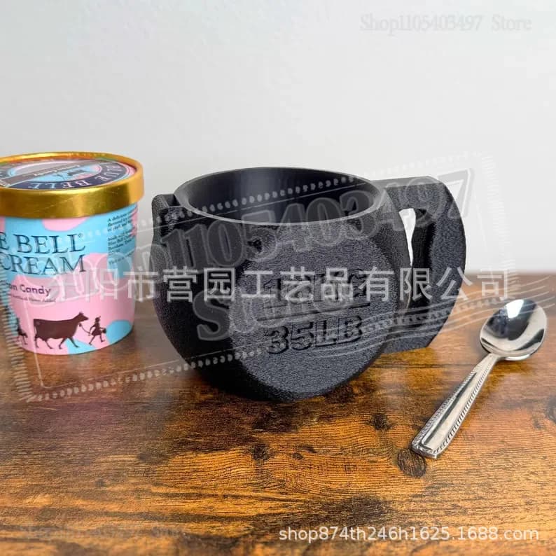 Supporto per Gelato a Forma di Kettlebell da 16KG Stampato in 3D, Divertente Regalo a Tema Fitness per Amanti della Palestra