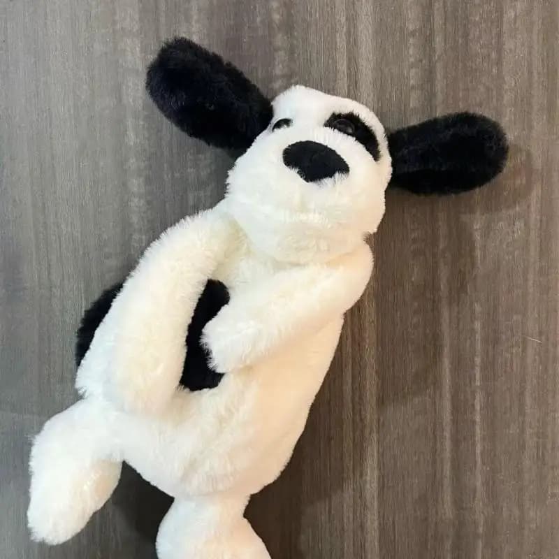 Nuovo Astuccio Portamatite in Peluche Bianco e Nero a Forma di Cucciolo, Borsa Cosmetica Portatile, Borsa Portaoggetti, Astuccio per Cancelleria, Regali per Studenti