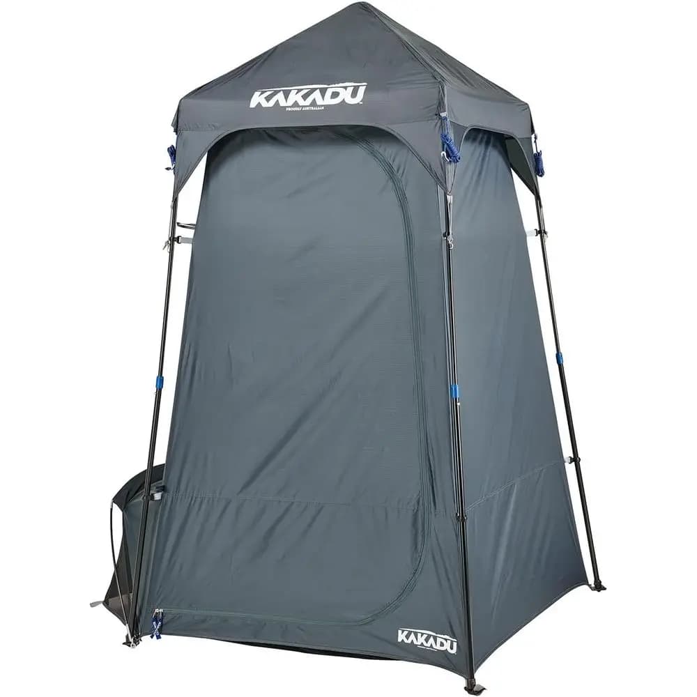 Portable Outdoor Shower Tent with Privacy, Camping Toilet, Changing Room, LED Light, Carry Bag, Towel Rod