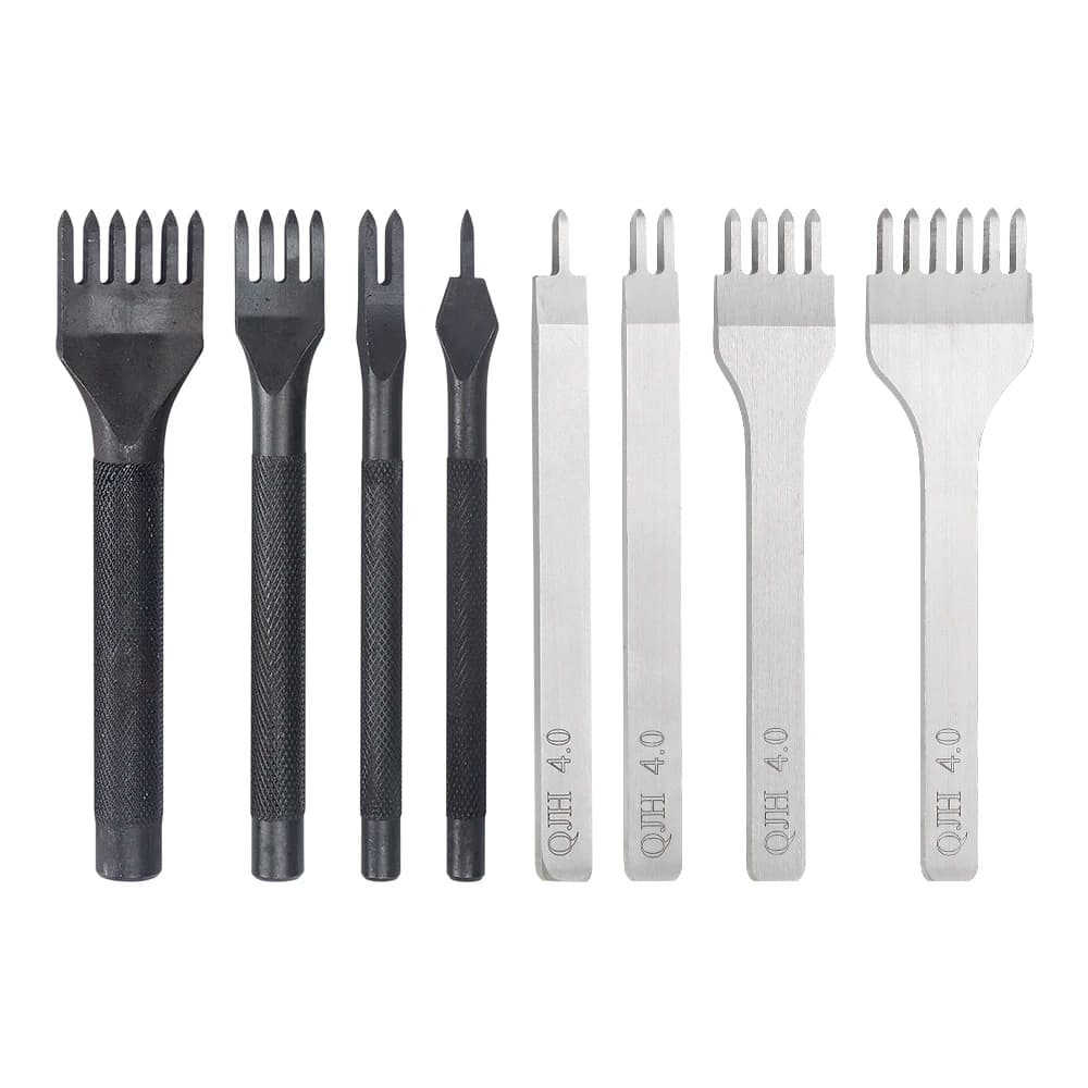 Steel Diamond Punches Cutting Tool Set 1/2/4/6 Tooth for Handmade Leather Stitching, Shoe Material Punching, Bag Transformations