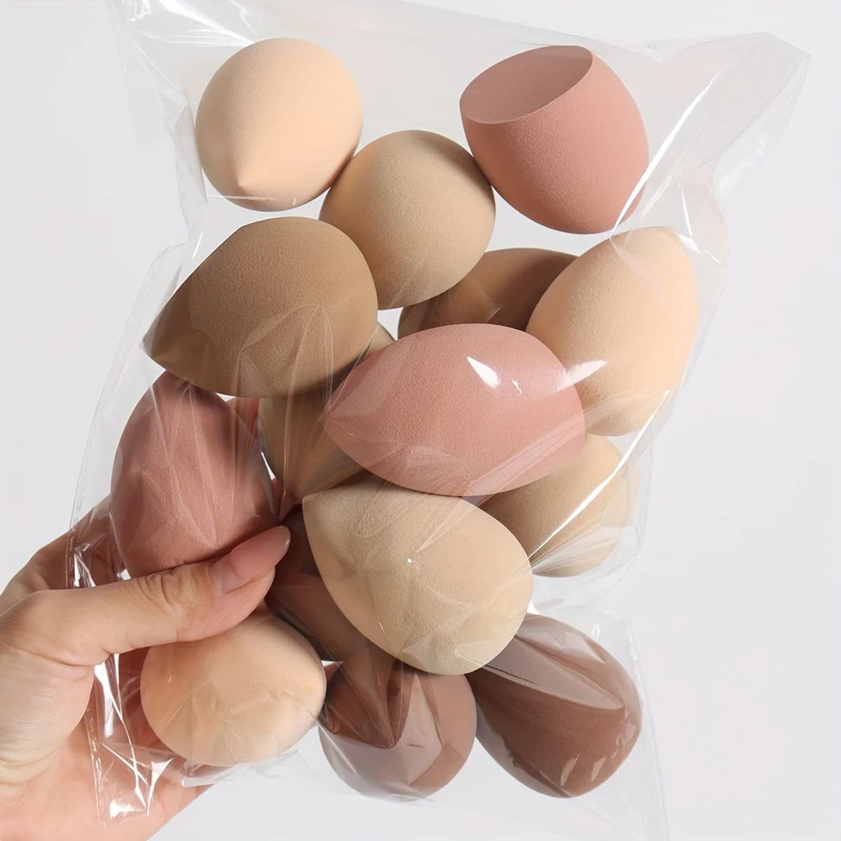 Set di spugne per trucco senza lattice da 9 pezzi, spugna per miscelazione bagnata/asciutto per polvere di crema liquida, tutti i tipi di pelle, colori/forme casuali
