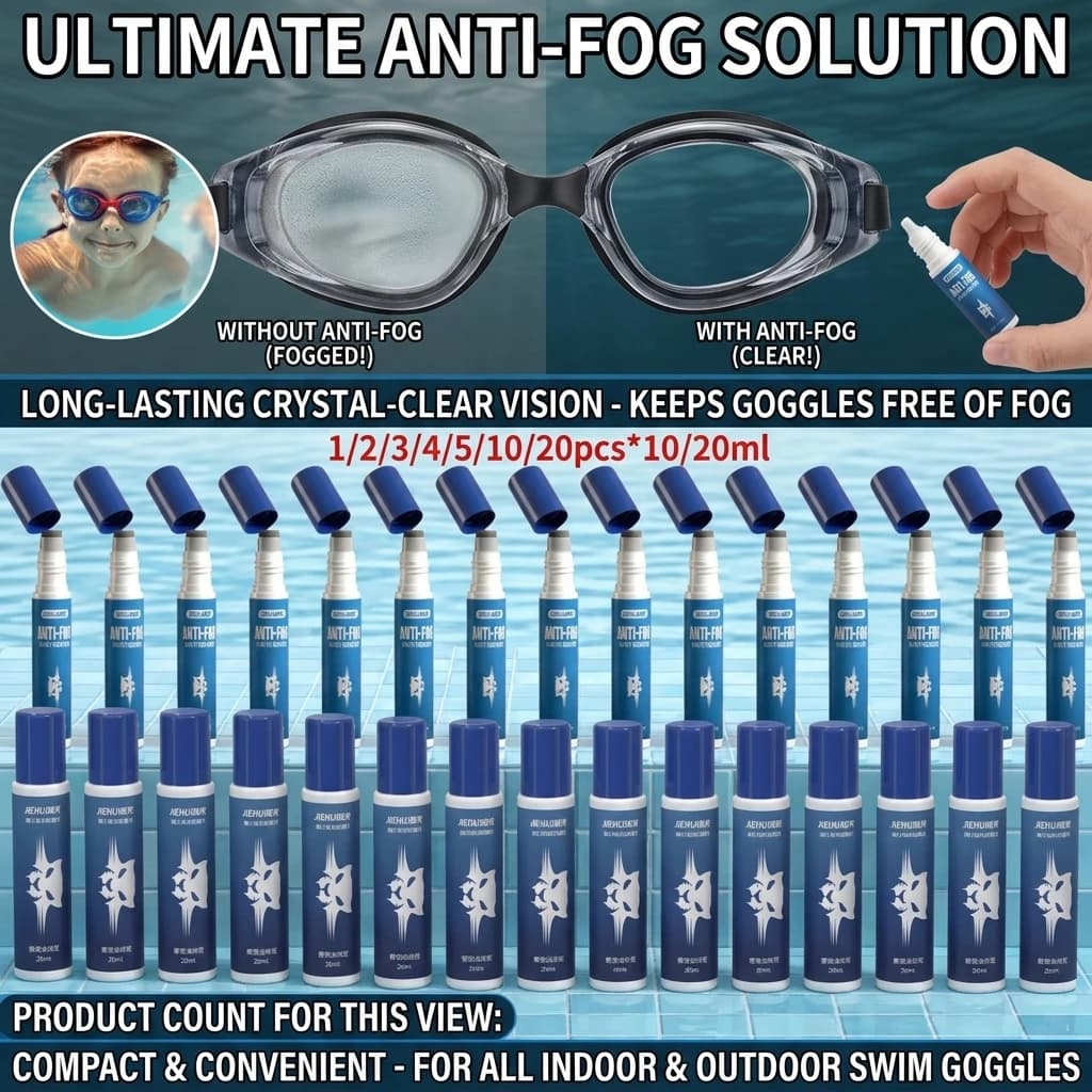 1-20PCS*10ml Solid Anti Fog Agent For Swim Goggles Glass Lens Diving Mask Cleaner Solution Antifogging Spray Mist Prevents Fog