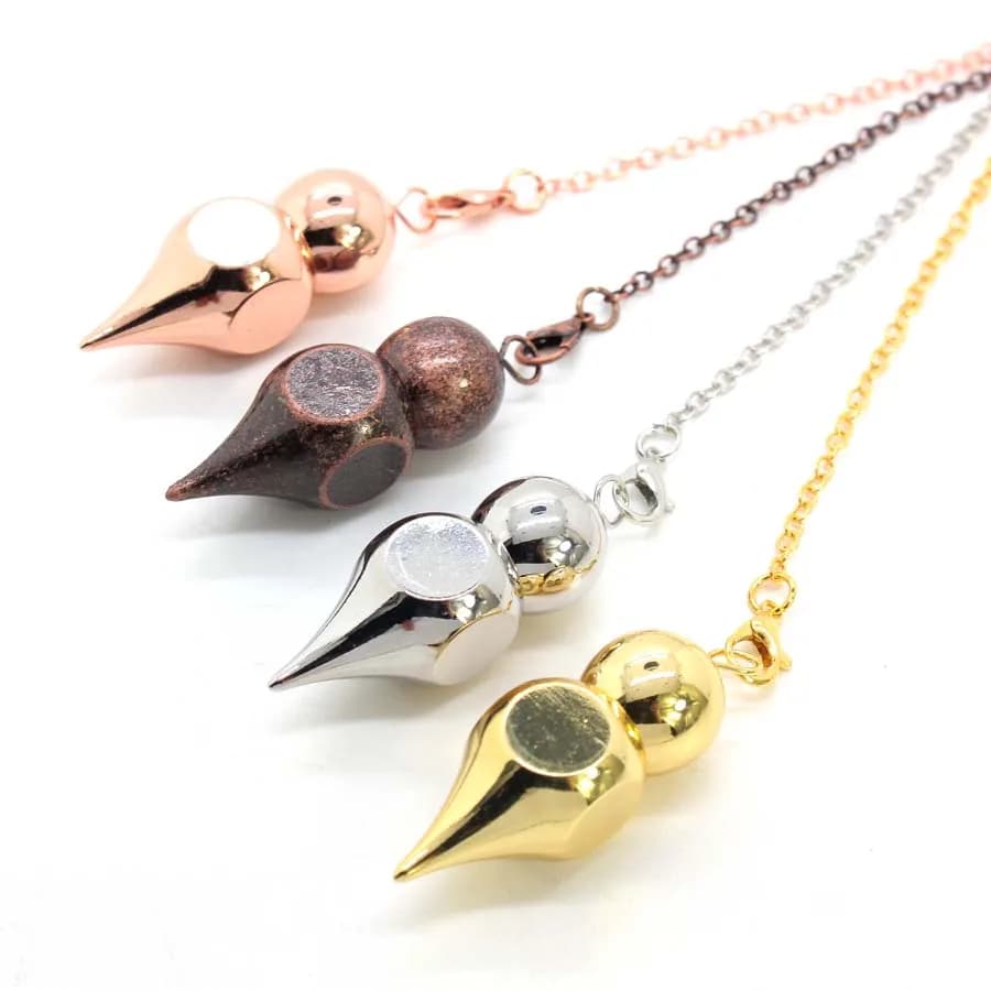 Ottone Rame Metallo Pendolo Per Dowsing Divinazione Bilanciamento Corpo Guarigione Chakra Reiki Spirituale Antico Ciondolo Pendolo Pendulo