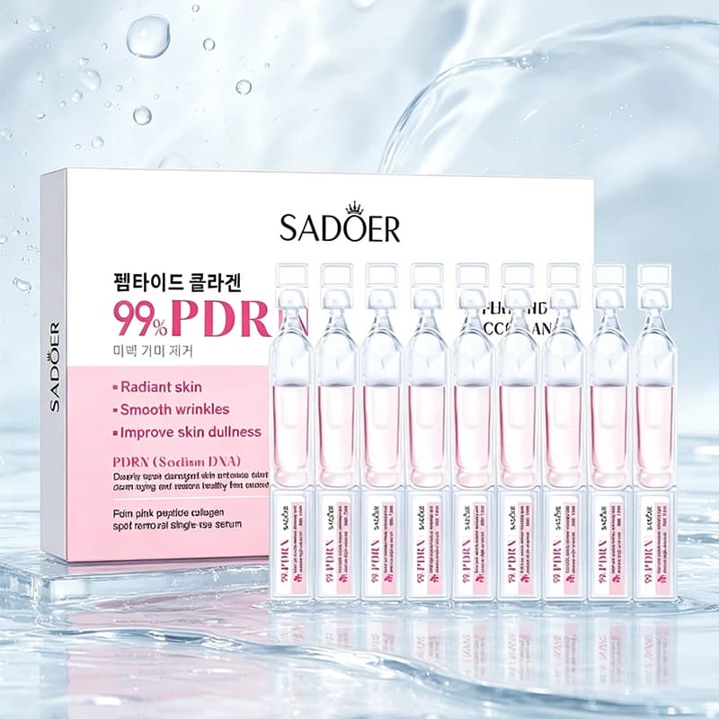 PSRN Pink Peptide Collagen Essence 1.5mlx10pcs Moisturizing Brightening Single-use Serum Salmon Smooth Radiant Portable Serum