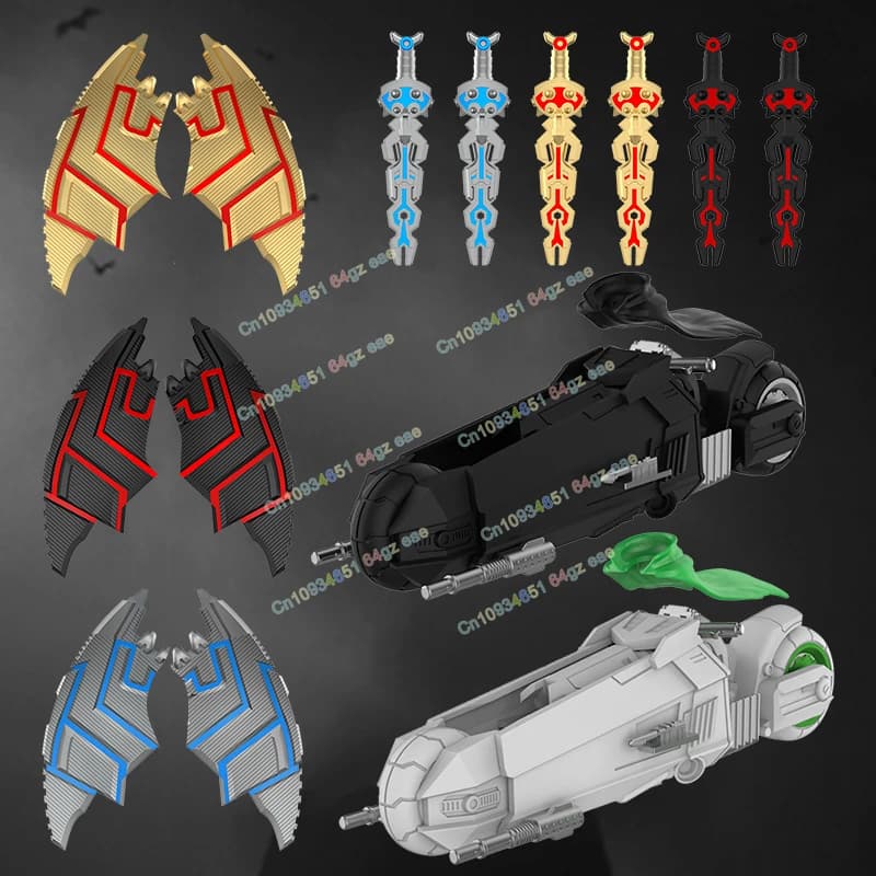 Nero Verde Moto Mattoni Accessori per caschi Blocchi di costruzione Assemblaggio Action Figures Giocattoli fai da te per regali per bambini