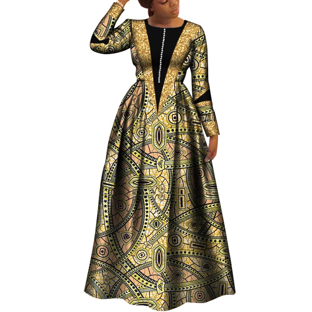 African Dresses for Women Dashiki Dresses African Print Robe Africaine Femme Plus Size Africa Clothing Wedding Party WY8034