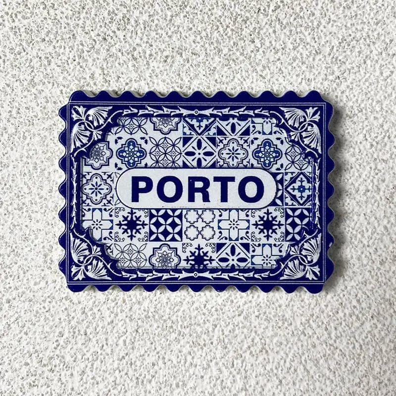Portogallo Porto Magnete per frigorifero per piastrelle blu e bianche Magnete in resina 3D Frigo Iman Frigorerador Souvenir Magneti carini per frigorifero