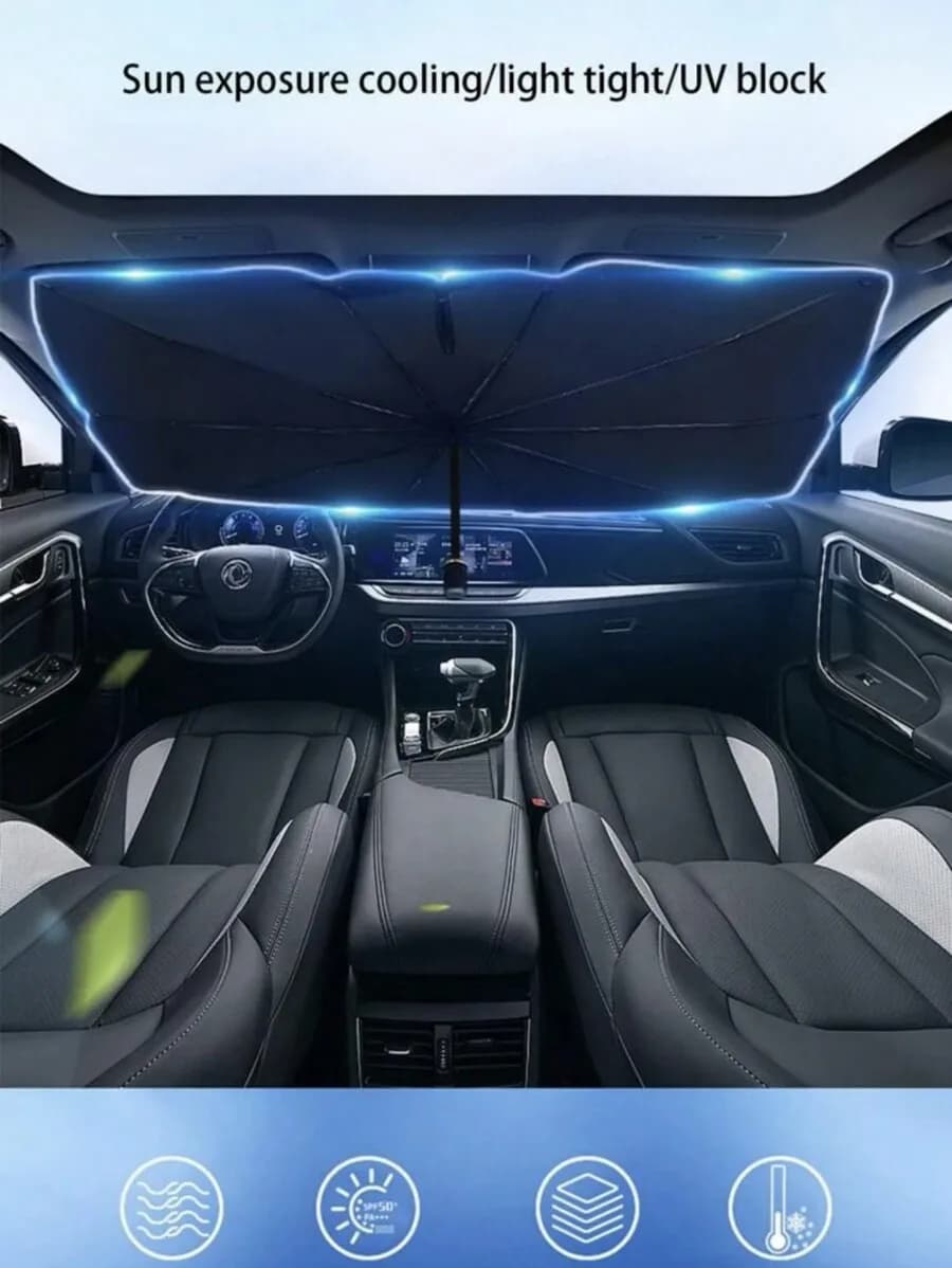 Car Sun Shade Umbrella Windshield Cover UV Block Cooling Protection For Summer