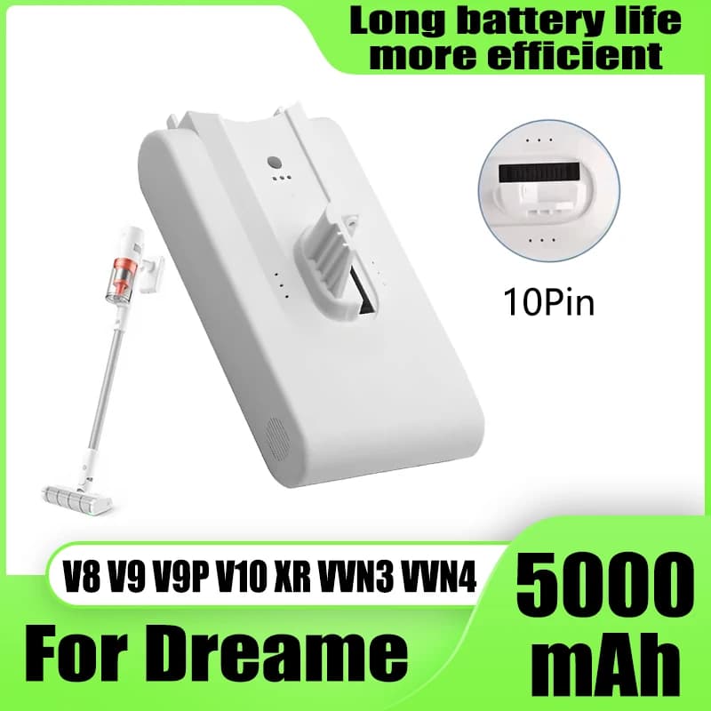 For Dreame V8 V9 V10 V9P XR VVN3 VVN4 vacuum cleaner, 25.2V high-quality lithium-ion battery, long endurance backup battery