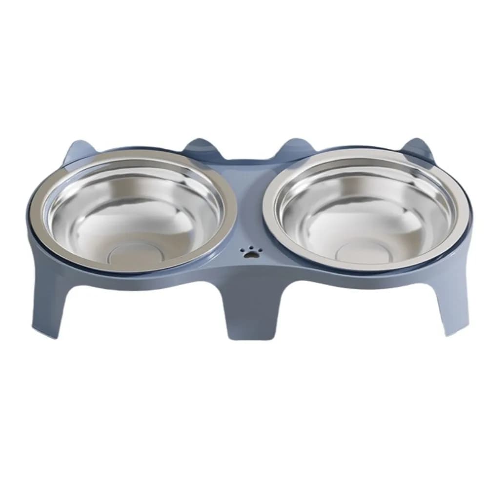 Stainless Steel Pet Double Feeder Bowl Large Capacity No Spill Slow Feeder Bowl Anti-Tip Non-Skid Base Dog Food Bowl Multi-Pet