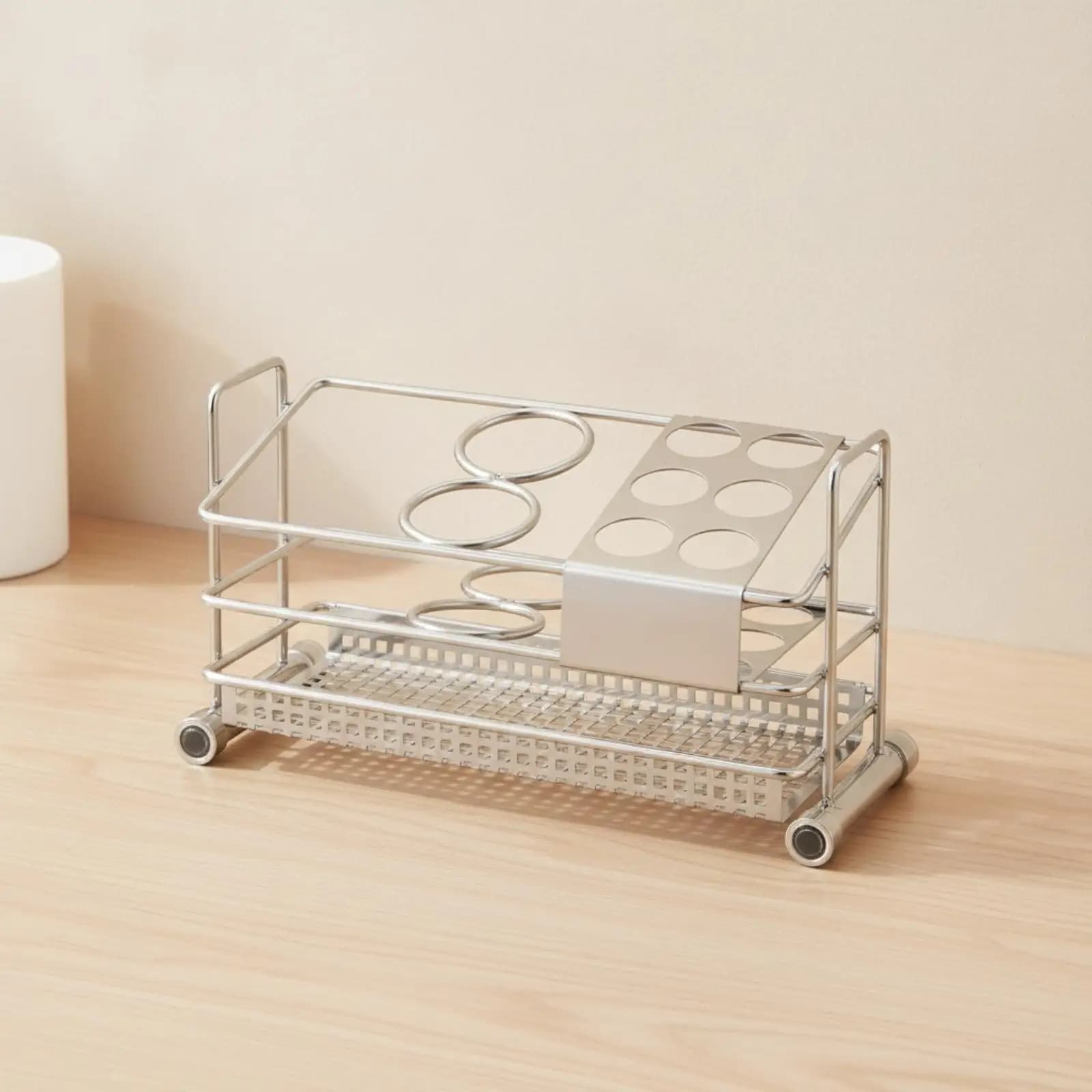 Toothbrush Holder with Slots Stainless Steel Toothbrush Holder Rust-Resistant Washroom Organizer with Drainage Holes for Vanity