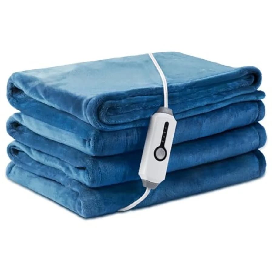 Coperta Elettrica Riscaldata Misura Full Size 183x213 cm in Flanella Traspirante di Lusso con 4 Impostazioni di Calore, Spegnimento Automatico 10 Ore e Protezione dal Surriscaldamento