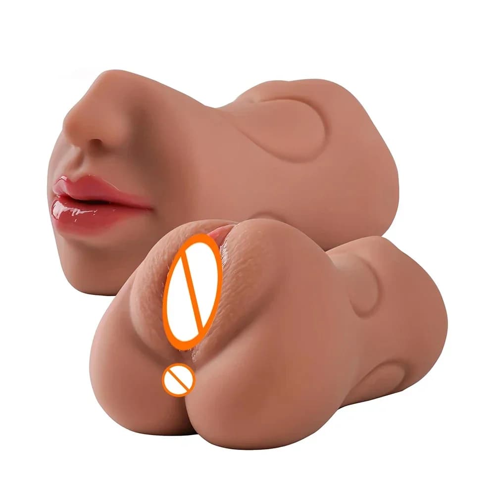 Masturbatore Maschile 3in1 con Funzione Bocca, Vagina e Anale, Coppa per Masturbazione Profonda, Dildo in Silicone con Movimento, Giocattoli per il Piacere Maschile