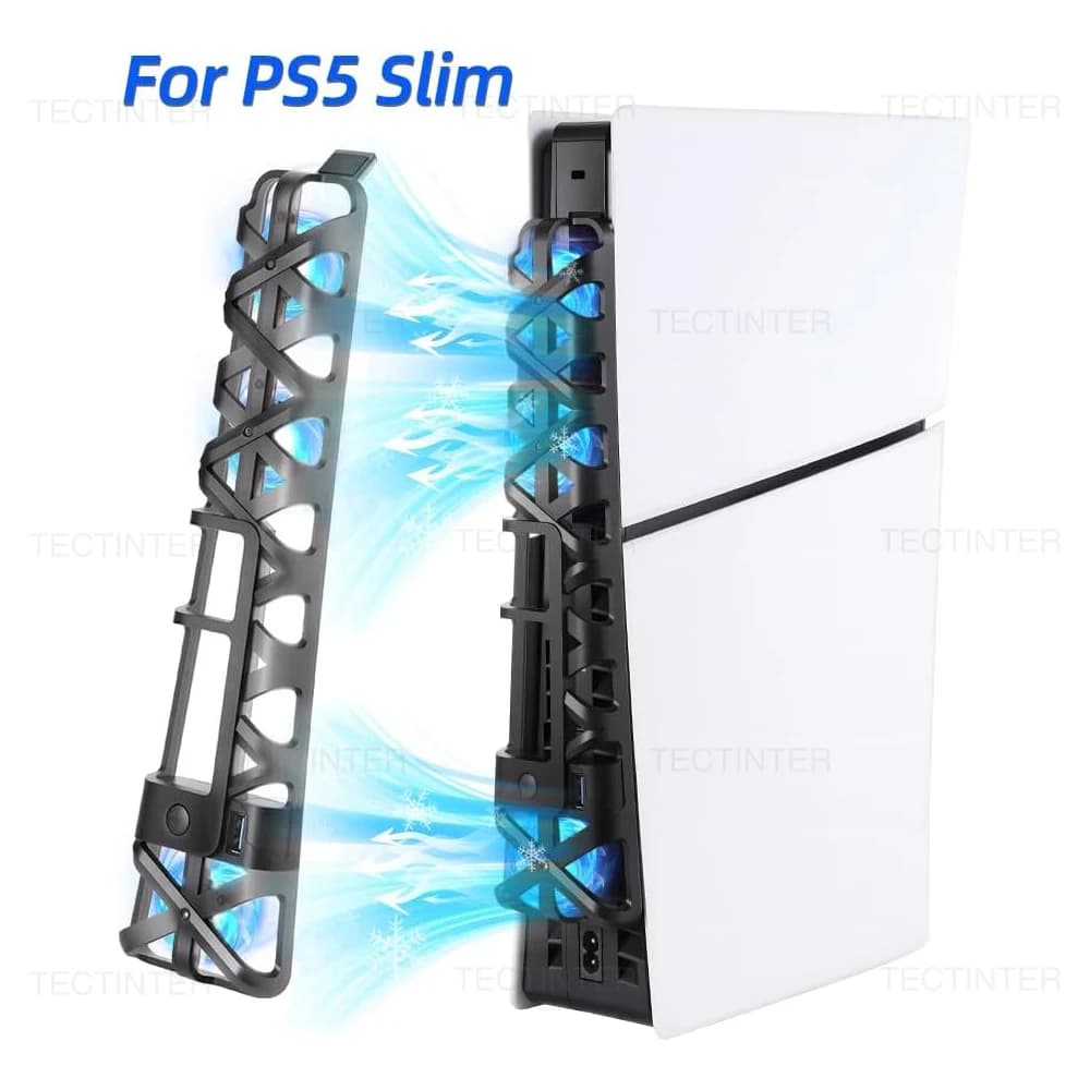 Ventola di Raffreddamento per PS5 Slim con Porta USB 3.0, Sistema di Raffreddamento per Console PlayStation 5 Slim Disc/Digital, Accessori