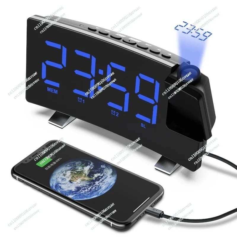 Sveglia Proiezione Display a LED Sveglia elettronica da tavolo digitale Timer per il sonno