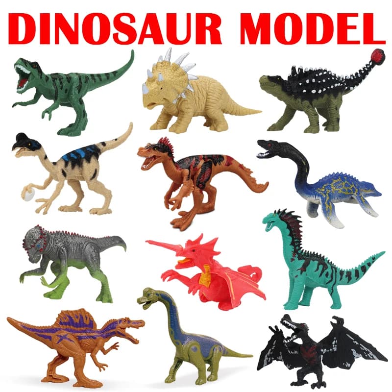 Modellini di Dinosauri Giurassici, Action Figure di Tyrannosaurus Rex, Pterosauro, Triceratops, Collezione Educativa, Giocattolo per Bambini, Regalo per Ragazzi
