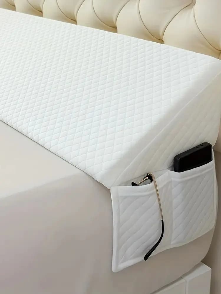 Wedge cushion for bed - Adjustable space filler from 0-7" for headboard and mattress/wall, back, bed cushions for snoring, alignment of the spine