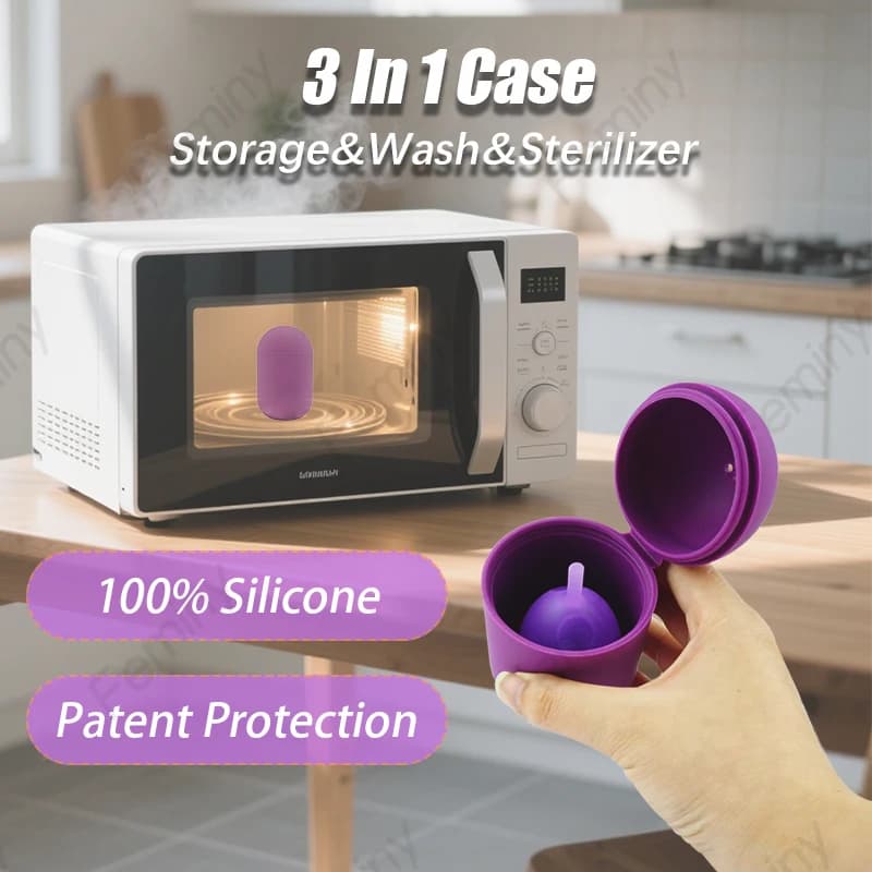 Sterilizzatore con custodia in silicone Contenitore per pulizia senza Bpa per pulire e conservare lo sterilizzatore per tazze mestruali