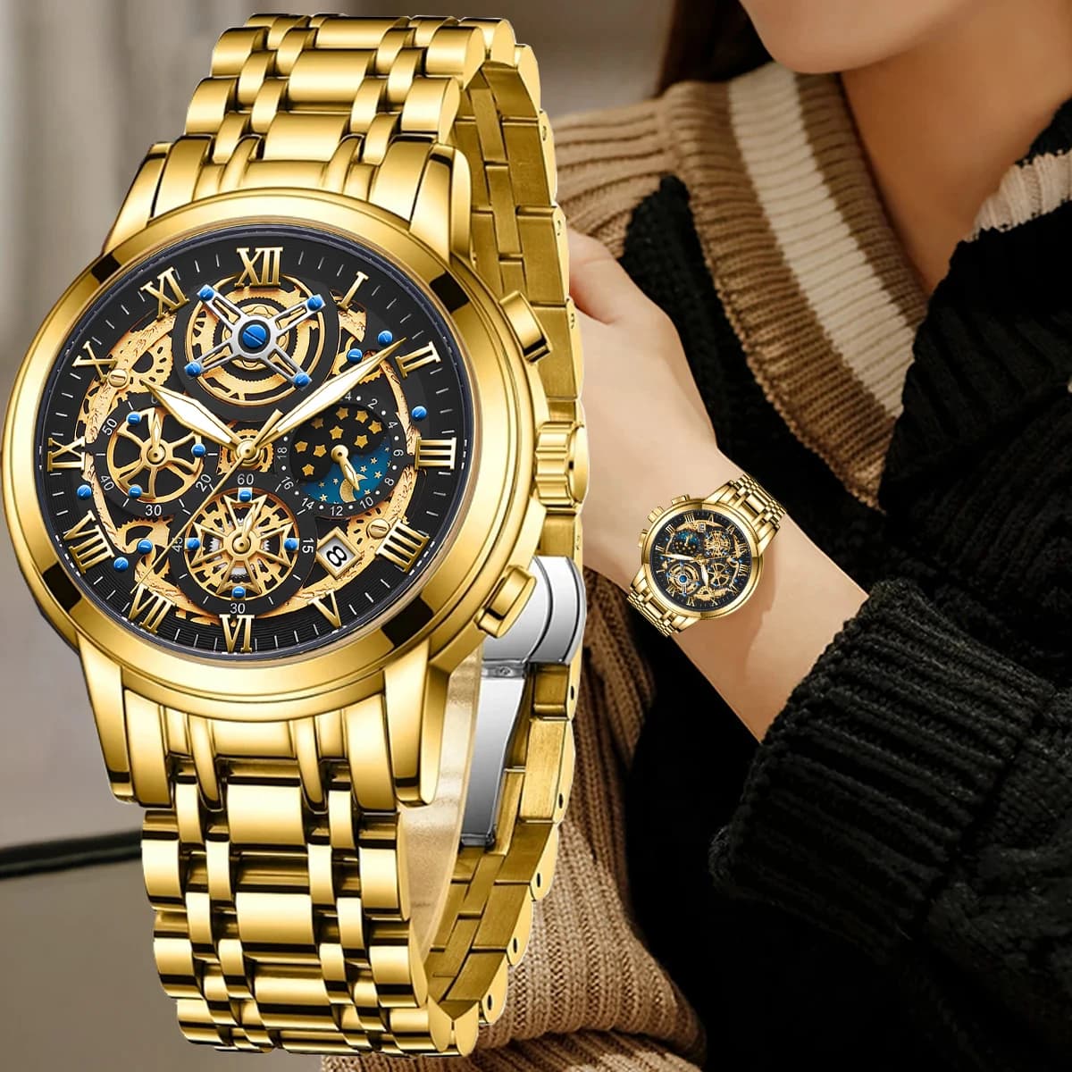 LIGE Orologi da donna Orologio impermeabile alla moda da donna, casual, sportivo, con cinturino al quarzo, cronografo, Relogio Feminino