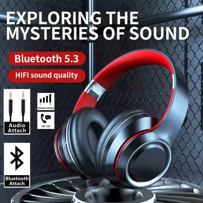 Cuffie Wireless Bluetooth con Microfono, Supporto Scheda TF, Riproduzione Mp3 e Schermo Display