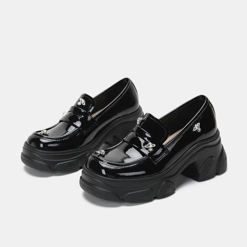 Nuove Scarpe da Donna alla Moda in Vera Pelle con Plateau, Mocassini Eleganti Stile Britannico, Scarpe Casual di Design, Zapatos Mujer