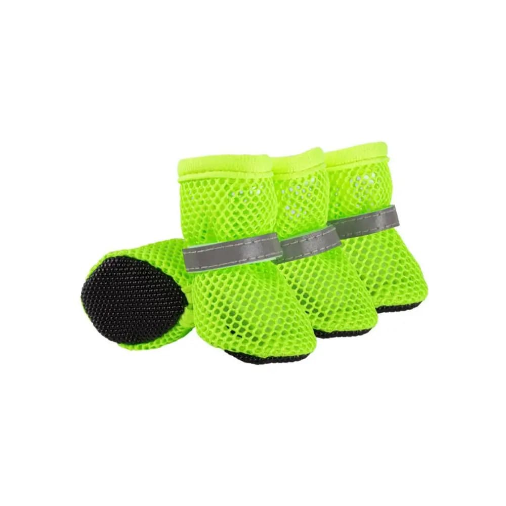 4pcs/set Breathable Dog Mesh Shoes Non-slip Reflective Dog Net Shoes Wear Resistant Pet Short Boots for Dogs Cats