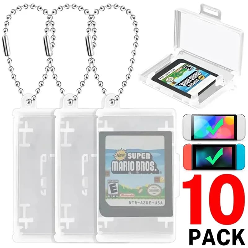 Custodia portatile con portachiavi per cartuccia di carte da gioco Switch Supporto per scatola di immagazzinaggio per schede Micro SD TF per Switch Oled/Lite