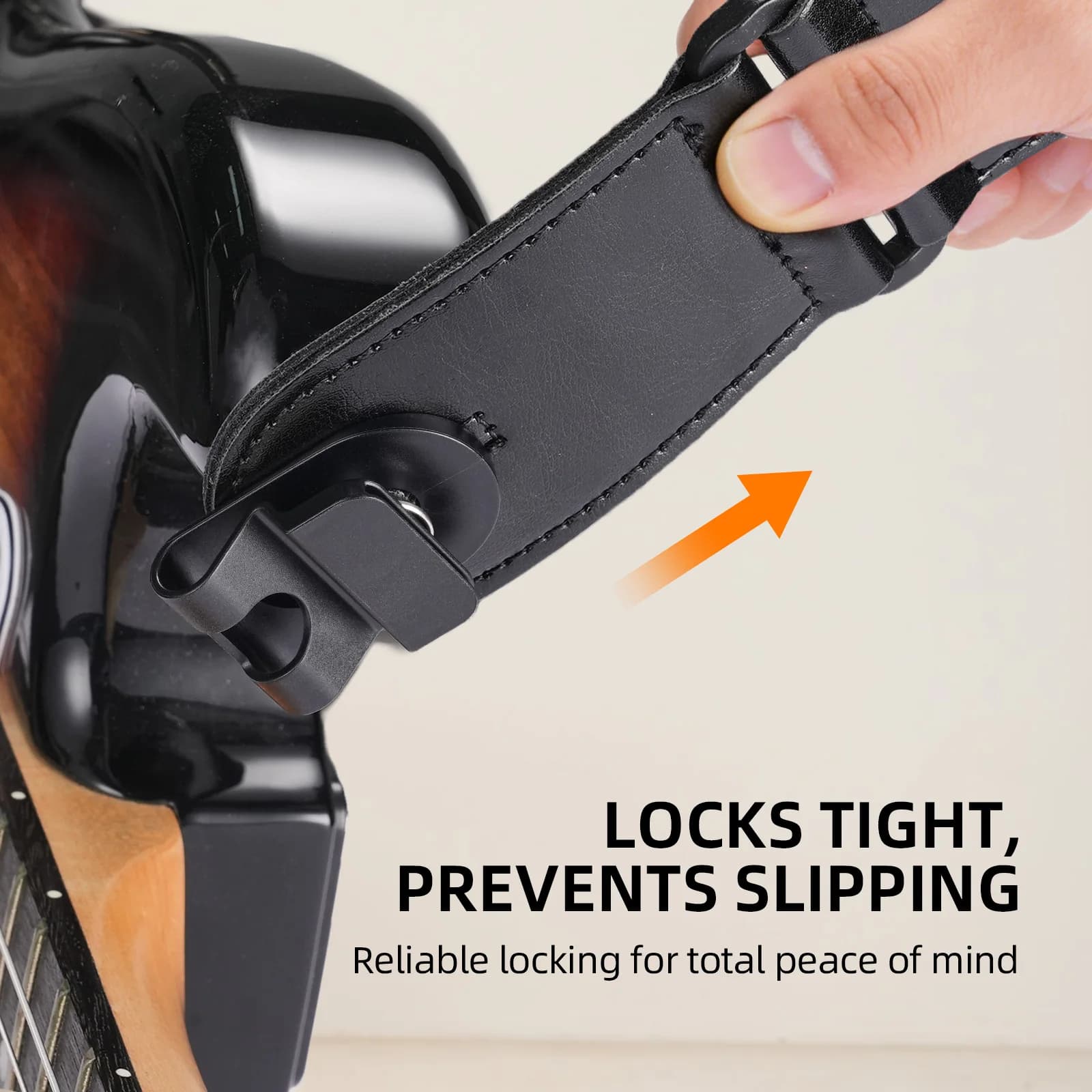 Lekato Smart 3-In-1 Guitar Strap Locks Guitar Strap Blocks Guitar Pick Holder with Non-Slip Picks and Cable Hook for Guitar