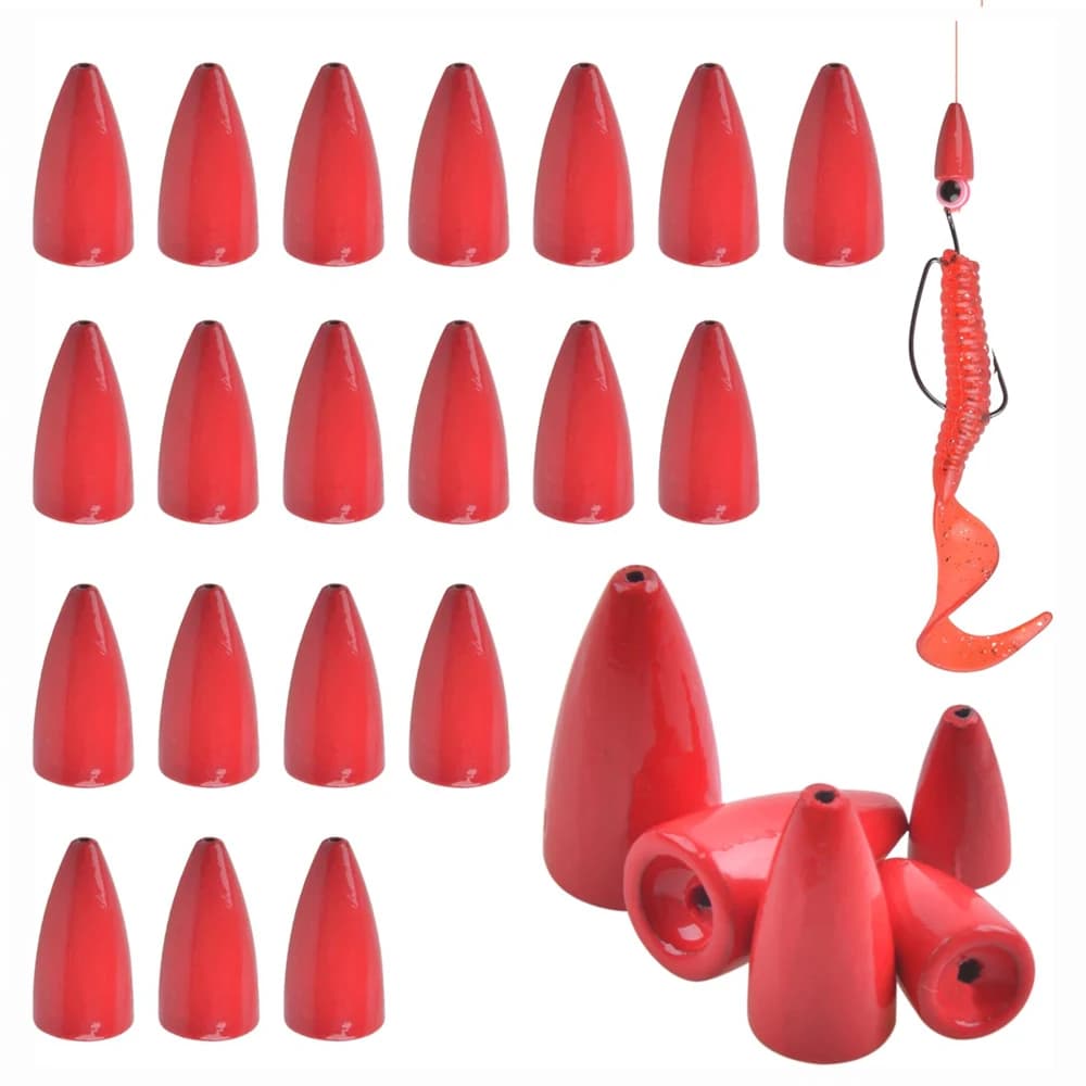 60/30/20/15/10 Pz Fishing weights Piombini Proiettile Screw Weights Non-slip Rainfalls Sliding fishing weights Texas Rigs Equipment Accessories