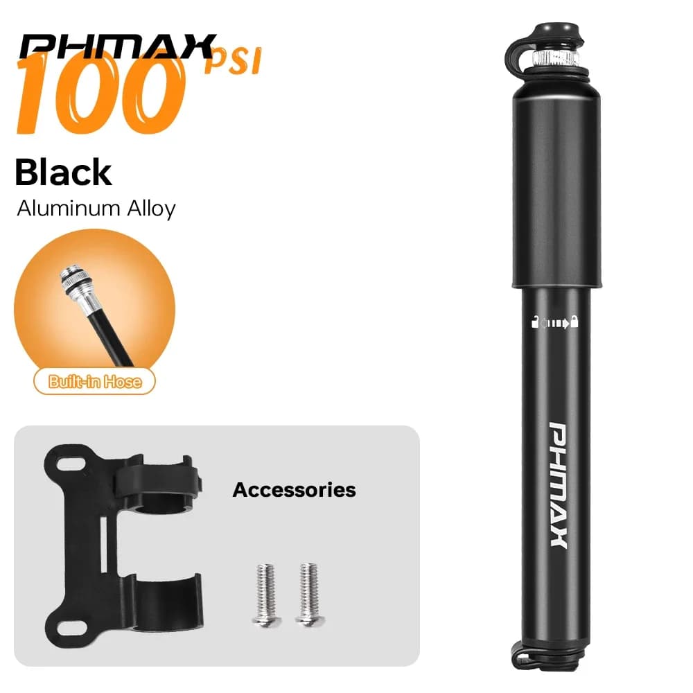 PHMAX Pompa portatile ad alta pressione per bicicletta Mountain Road Bike Mini tubo gonfiabile Ugello Mefa