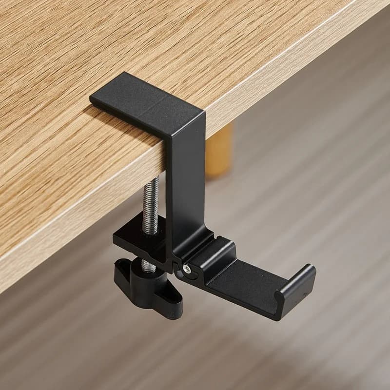 1pc Adjustable Desk Edge Hook Gaming Headset Desk Hanger Backpack Storage Hanging Hook Holder Punch-Free Home Office Organizer