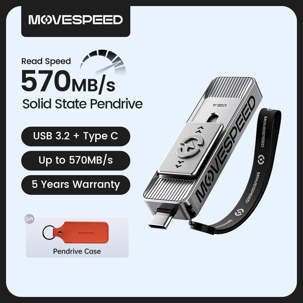 MOVESPEED SP05 Chiavetta USB tipo C da 570 MB/s 2 TB 1 TB 512 GB 256 GB 128 GB OTG USB 3.2 Gen 2 Pendrive per iPhone 15/16 PC portatile