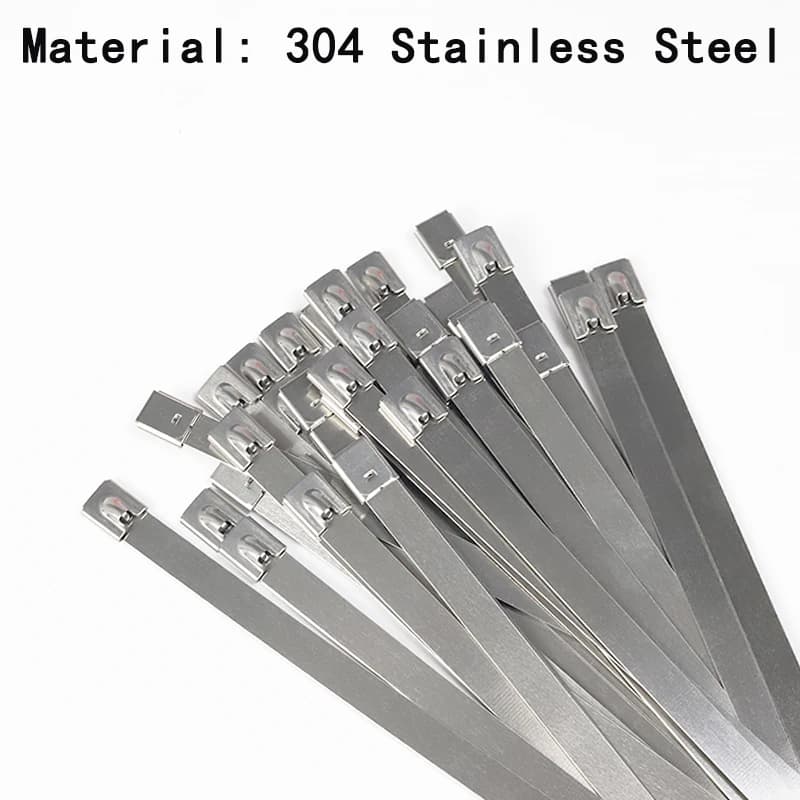 100 pz 304 # fascette per cavi in acciaio inossidabile 4.6mm fascette per cavi autobloccanti per impieghi gravosi fascette di bloccaggio per involucro di scarico in metallo multiuso