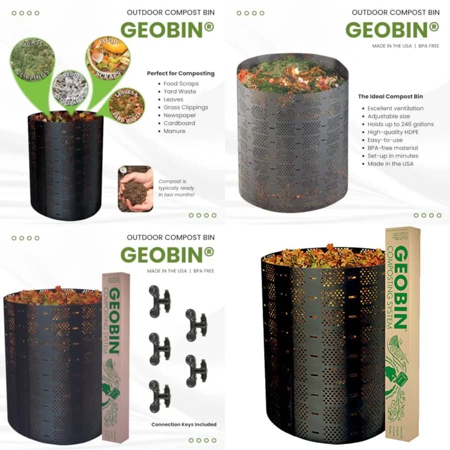 Compost Bin - 246 Gallon, Expandable, Easy Assembly, Made in the USA, Outdoor Backyard Composter