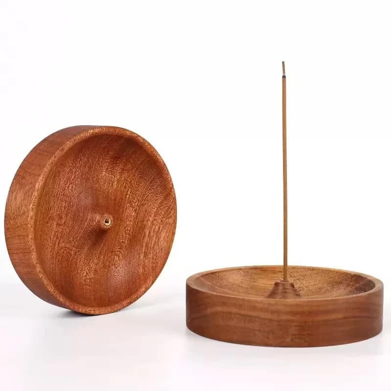 1pc creativo di fascia alta rotondo filo di noce bruciatore di incenso sedile filo di legno massello tappo di incenso