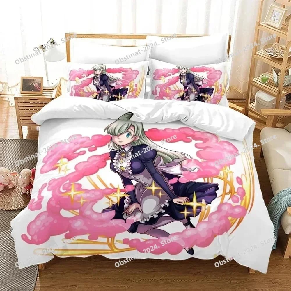 Set biancheria da letto The Seven Deadly Sins Set letto singolo doppio completo Queen King Size Anime Set copripiumino per camera da letto per adolescenti Set lenzuolo