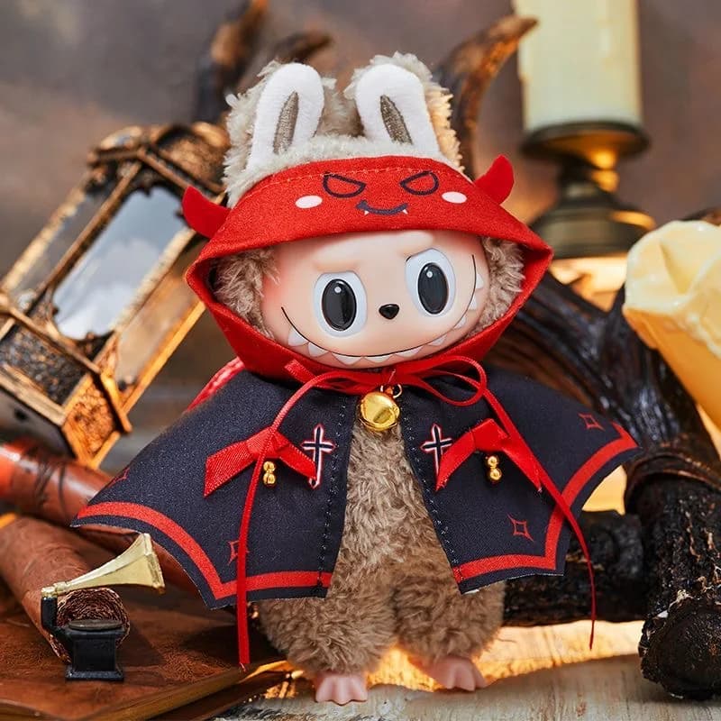 Per vestiti per bambole Labubu Abbigliamento Labubu Mantello per pipistrelli Accessori per bambole Costume cosplay di Halloween per vestire la festa di Halloween