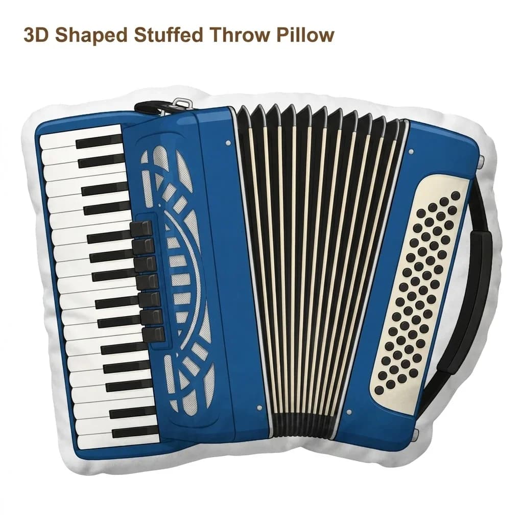 Accordion Music Instrument Folk Keyboard Melody Plush Pillow Cushion Irregular Stuffed Throw Pillow Home Decor Gift Sofa