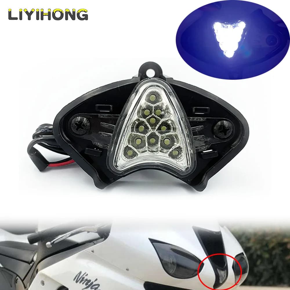For KAWASAKI ZX-6R ZX6R 2007 2008 Headlight Head Light Lamp Fog Lamp Front Head Light LED Front Center Light