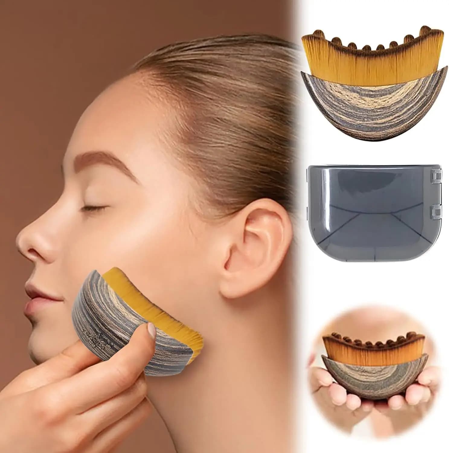 Pennello per trucco Contorno linfatico Spazzola a secco per il viso Drenaggio linfatico Massaggiatore per il viso Mento amp Jawline Scolpire Strumenti per il massaggio del viso