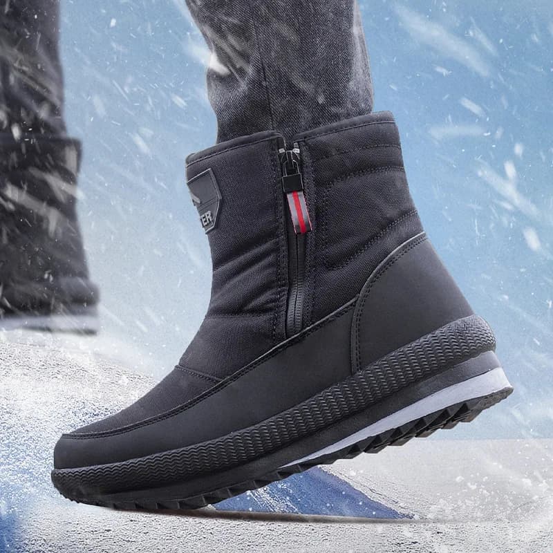 Scarpe Invernali da Uomo per Esterni, Impermeabili e Antiscivolo, Stivali da Neve con Tomaia Alta e Isolamento in Pile, per Sci ed Escursionismo